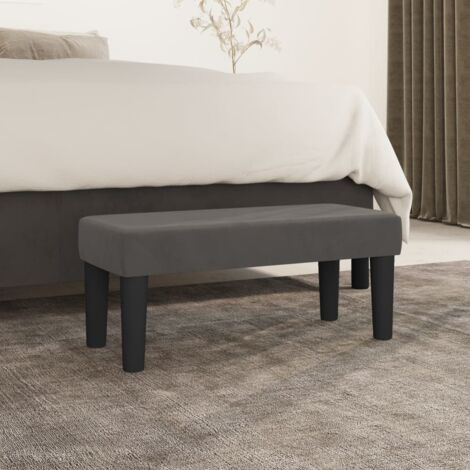 Vidaxl – Banc de salle à manger en velours gris foncé 70x30x30 cm – Rembourrage en mousse pour confort – Banc multifonctionnel pour salon ou chambre (1/6)
