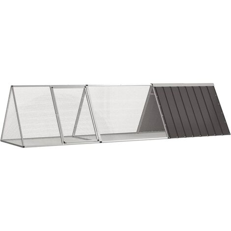 Cage à lapins Anthracite 302,5 x 80,5 x 71 cm Acier galvanisé vidaXL