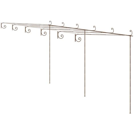 Vidaxl – Pergola de jardin marron antique 6x3x2,5 m – Fer forgé robuste pour plantes grimpantes – Assemblage facile et rapide