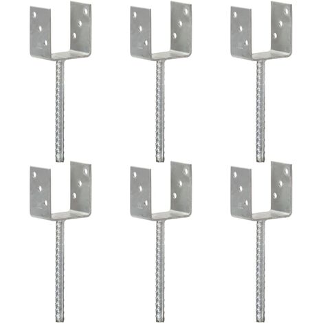 Furniture Limited - Piquets de clôture 6 pcs Argenté 9x6x30 cm