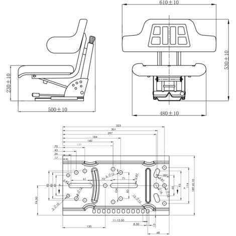 Siège De Tracteur Avec Suspension Et Dossier Réglable,Maison