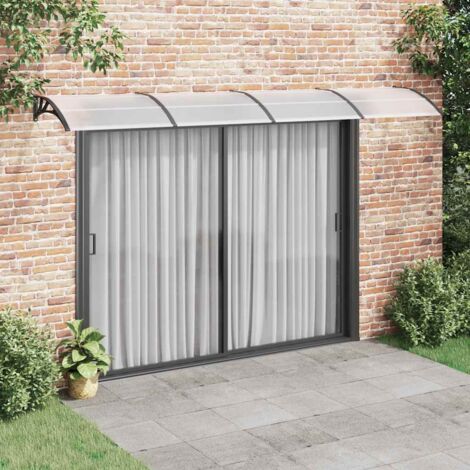 Auvent de porte Noir et transparent 400x75 cm Polycarbonate vidaXL
