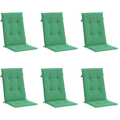 Coussins de chaise de jardin à dossier haut lot de 6 vert tissu vidaXL