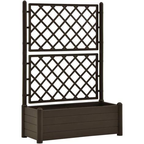Vidaxl – Jardinière avec treillis 100x43x142 cm – Polypropylène résistant aux intempéries – Capacité 90 L – Pour plantes grimpantes