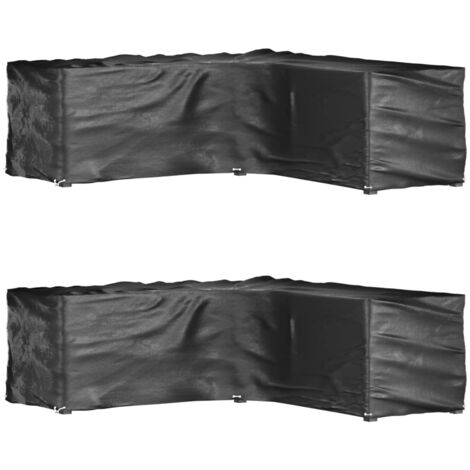 vidaXL L-Shaped Garden Furniture Covers 2 pcs 16 Eyelets 285x285x90 cm