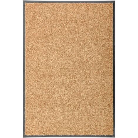 Vidaxl – Paillasson lavable crème 60x90 cm – Support PVC antidérapant – Absorbant 2,5 L/m² – Lavable en machine