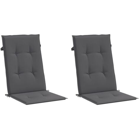 Coussins de chaise de jardin à dossier haut lot de 2 anthracite vidaXL