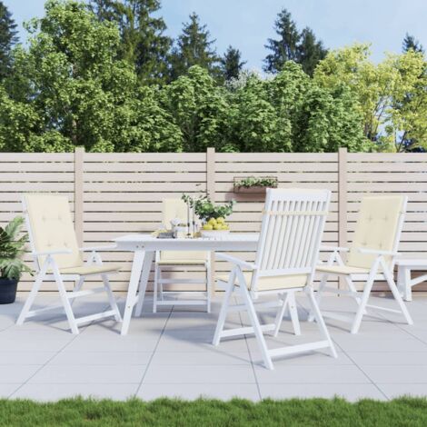 vidaXL Garden Highback Chair Cushions 4 pcs Cream 120x50x2 cm Fabric (1/5)