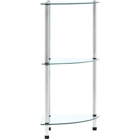 vidaXL 3-Tier Shelf Transparent 30x30x67 cm Tempered Glass