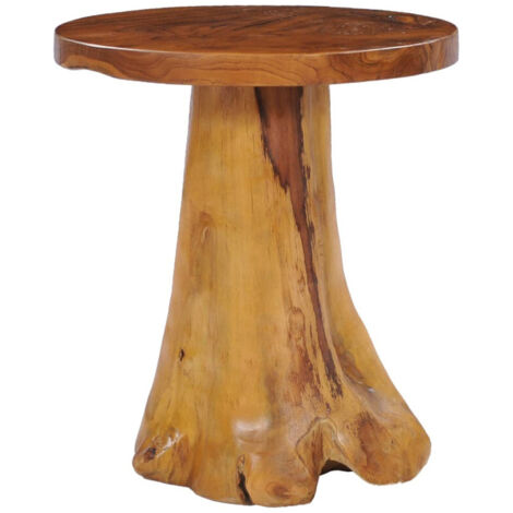 Vidaxl – Table basse ronde 40x40 cm en bois de teck massif – Support racine de teck – Résistante aux intempéries – Finition lisse et unique (1/5)