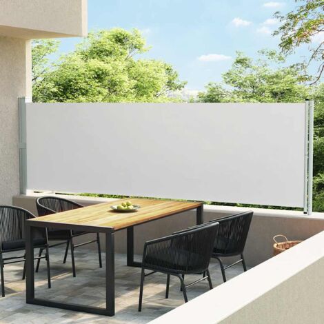 Auvent latéral rétractable de patio 140x600 cm Crème vidaXL