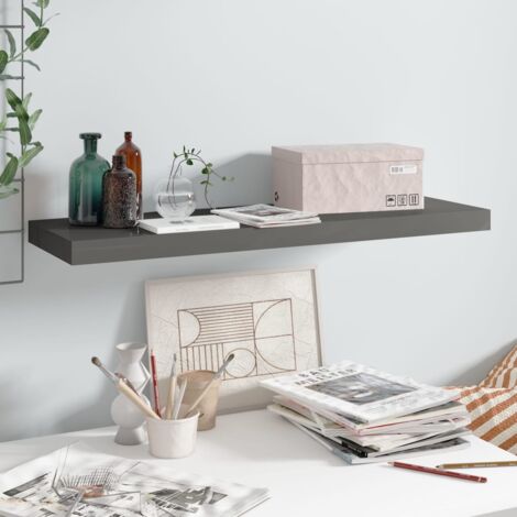 Étagère murale flottante Gris brillant 80x23,5x3,8 cm MDF vidaXL