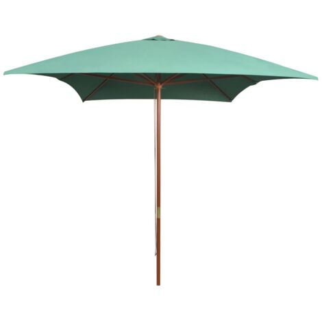 Parasol avec poteau en bois 200 x 300 cm Vert vidaXL