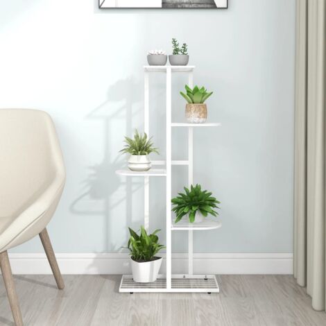 Support pour plantes 5 niveaux 43x22x98 cm Blanc Métal vidaXL