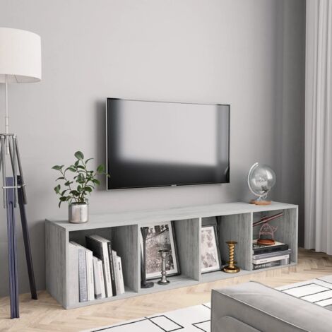 Bibliothèque/Meuble TV Gris béton 143x30x36 cm vidaXL (1/5)