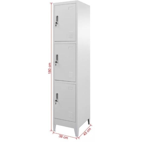 vidaXL Armoire à Casiers Classeur Meuble de Rangement d'Equipements de Sport Produits de Nettoyage Intérieur Bureau Anthracite 38x45x180 cm Acier
