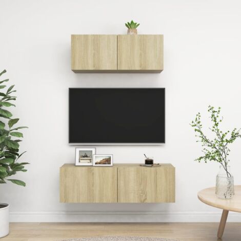vidaXL Ensemble de meuble TV 2 pcs Chêne Sonoma Bois
