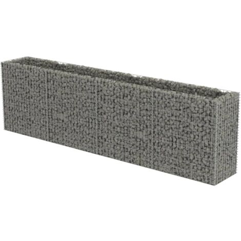 Vidaxl – Lit surélevé à gabion acier galvanisé 360x50x100 cm – Grande capacité de charge 1400 kg/m³ – Pour parterre de fleurs ou plantes