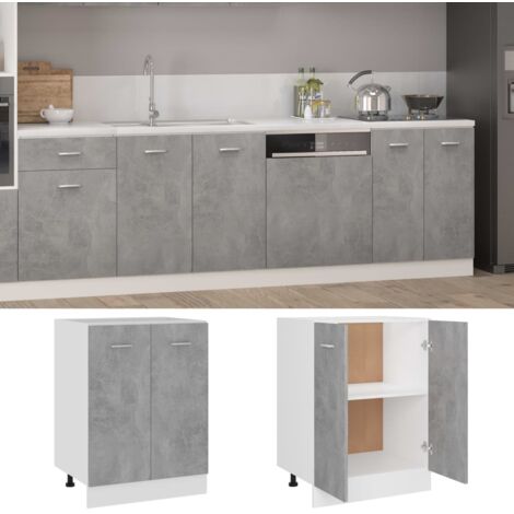 Armoire de plancher Gris béton 60x46x81,5 cm Aggloméré