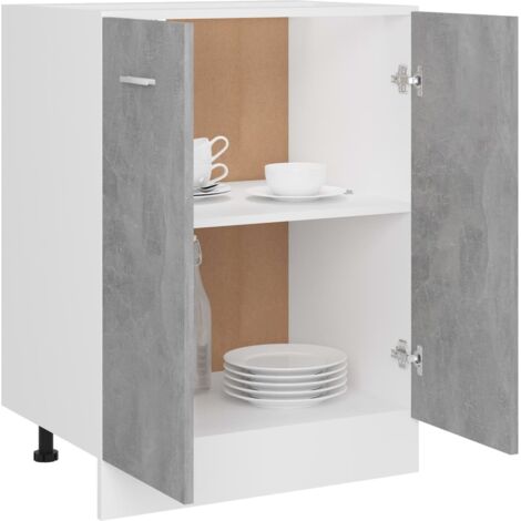 Armoire de plancher Gris béton 60x46x81,5 cm Aggloméré