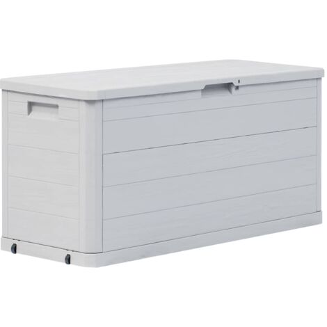 Vidaxl – Coffre de jardin 280 L en plastique gris clair – Dimensions 117 x 45 x 56 cm – Résistant aux intempéries – Verrouillable