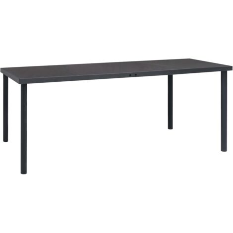 Vidaxl – Table de jardin anthracite 190x90x74 cm – Acier enduit de poudre – Surface en verre facile à nettoyer – 6 places (1/6)