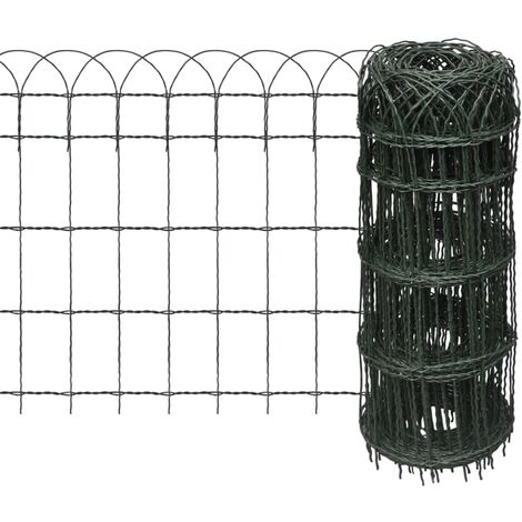 Vidaxl – Bordure de pelouse en fer enduit de poudre 25x0,65 m – Résistante aux intempéries – Fixation facile avec pointes – Protection des parterres
