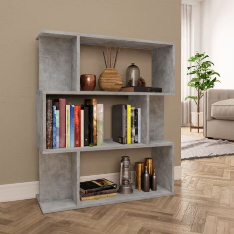 Bibliothèque/Séparateur de pièce Gris béton Bois d’ingénierie vidaXL