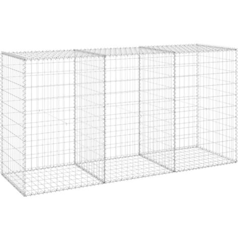 Vidaxl – Mur en gabion avec couvercles en acier galvanisé 200x60x100 cm – Résistant aux intempéries – Pour murs de soutènement en gravier