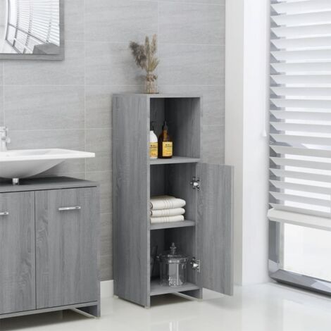 Armoire de bain Sonoma gris 30x30x95 cm Bois d'ingénierie vidaXL