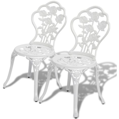 Vidaxl – Chaises de bistro en aluminium coulé – Lot de 2 – Résistantes aux intempéries – Charge maximale 110 kg – Détails floraux décoratifs (1/5)