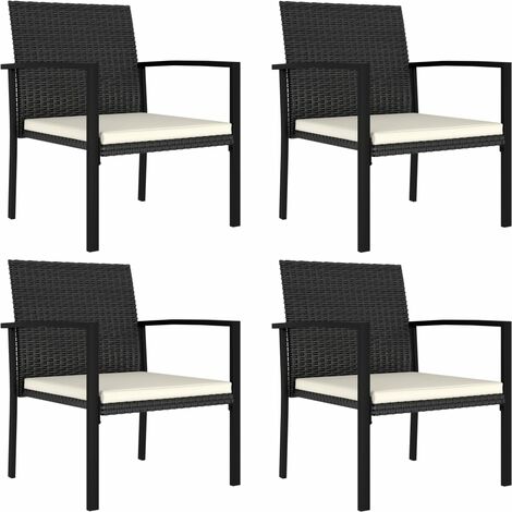 vidaXL Garden Dining Chairs 4 pcs Poly Rattan Black (1/7)
