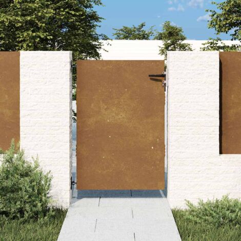 Vidaxl – Portail de jardin acier corten 85x125 cm – Anti-corrosif – Design à intimité totale – Système verrouillable pour sécurité