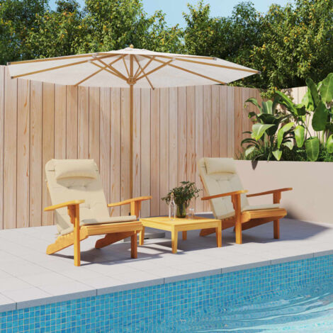 Coussins de chaise adirondack lot de 2 beige tissu oxford vidaXL