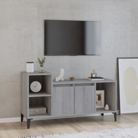 vidaXL TV Cabinet Grey Sonoma 100x35x55 cm Engineered Wood (1/5)