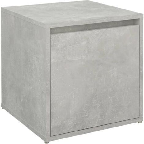 Vidaxl – Tiroir boîte gris béton 40,5x40x40 cm – Bois d'ingénierie – Rangement pour magazines et livres – Assemblage requis