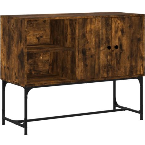 Buffet chêne fumé 100x40x79,5 cm bois d'ingénierie
