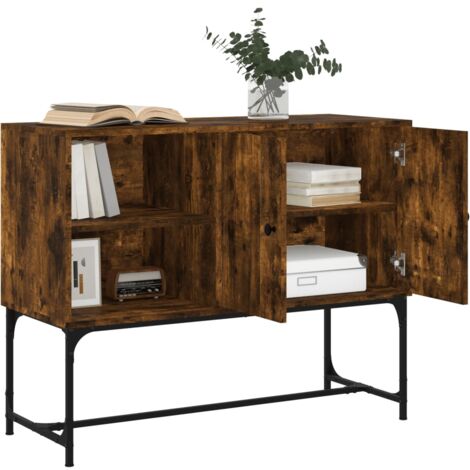 Buffet chêne fumé 100x40x79,5 cm bois d'ingénierie