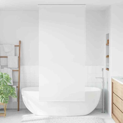 Vidaxl – Store roulant de douche 100x240 cm blanc – Résistant à l'eau – Séchage rapide – Cordon à tirette montable à droite ou à gauche