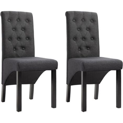 Lot de 2 Chaises Scandinave - Chaises de salle à manger gris foncé tissu vidaXL (1/5)