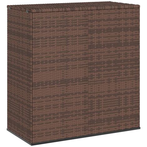 Boîte à coussins de jardin Résine tressée 100x49x103,5cm Marron vidaXL