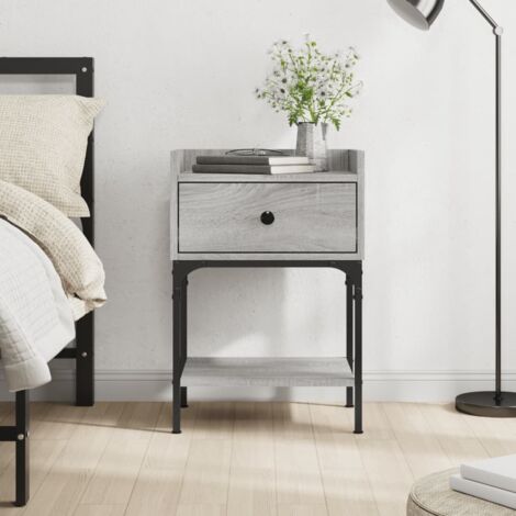 vidaXL Bedside Table Grey Sonoma 40,5x31x60 cm Engineered Wood (1/5)