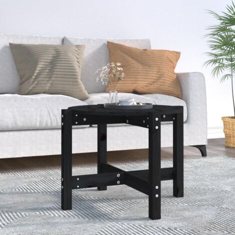 Table basse Noir Ø 62,5x45 cm Bois massif de pin vidaXL