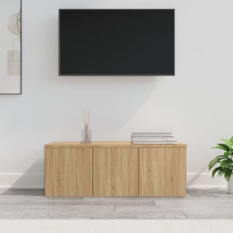 Vidaxl – Meuble TV chêne sonoma 80x34x30 cm – Bois d'ingénierie – 3 tiroirs – Design classique et facile à nettoyer (1/5)
