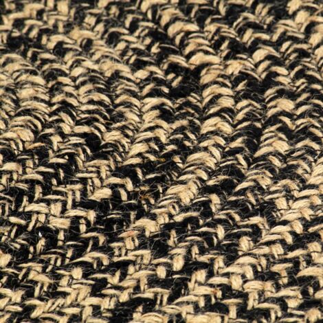 Tapis fait à la main Jute Noir et marron 210 cm