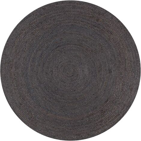 Tapis fait à la main Jute Rond 120 cm Gris foncé vidaXL