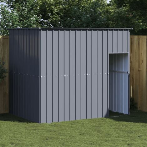 Vidaxl – Niche pour chien avec toit en acier galvanisé anthracite – Dimensions extérieures 214x153x181 cm – Sécurisée et confortable