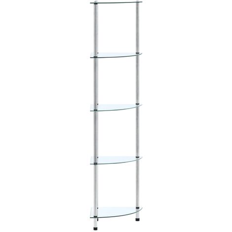 Étagère 5 niveaux Transparent 30x30x130 cm Verre trempé vidaXL