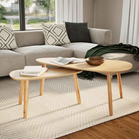 Vidaxl – Ensemble de tables basses 2 pcs – Bois de pin massif marron – Dimensions 100x50x40 cm et 70x34,5x35 cm – Design scandinave élégant