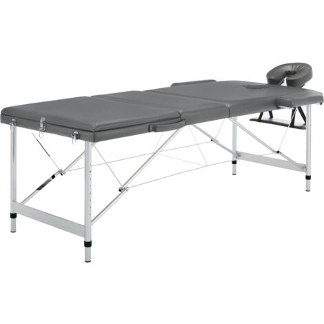 Table de massage 3 zones Cadre en aluminium Anthracite 186x68cm (1/5)
